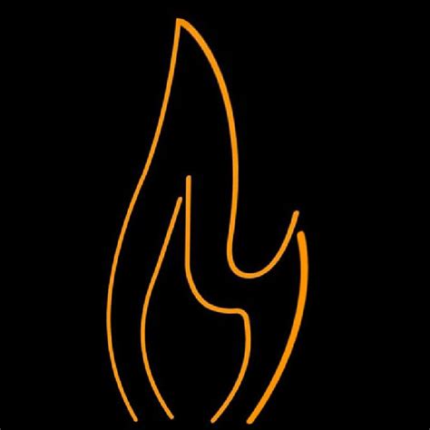 Orange Flame Logo Handmade Art Neon Sign – Neon Sign USA Online