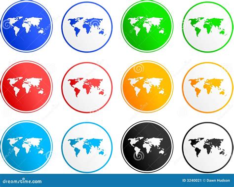 Ícones do sinal do mapa ilustração do vetor Ilustração de continentes