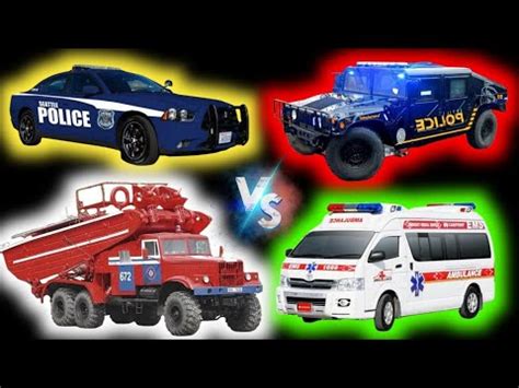 Usa Vs Colombia Germany Police Ambulance Fire Truck Siren Sound