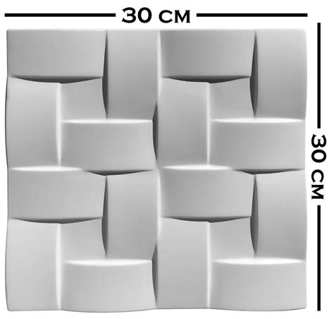 Forma 3D Gesso e Cimento ABS 1mm Trançado 30x30 cm MadeiraMadeira