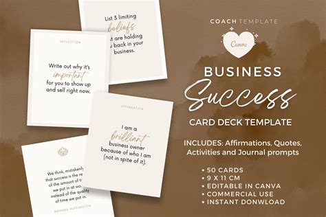 Business Success Cards Canva Template Creative Market