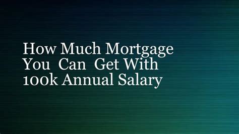 Ppt How Much Mortgage You Can Afford In 100 K Income Powerpoint Presentation Id 7609763