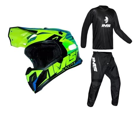 Capacete Ims Extreme Flúor preto Conjunto Mx Lançamento Mercado Livre