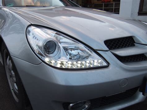 Led Tagfahrlicht Xenon Scheinwerfer F R Mercedes Slk R Chrom