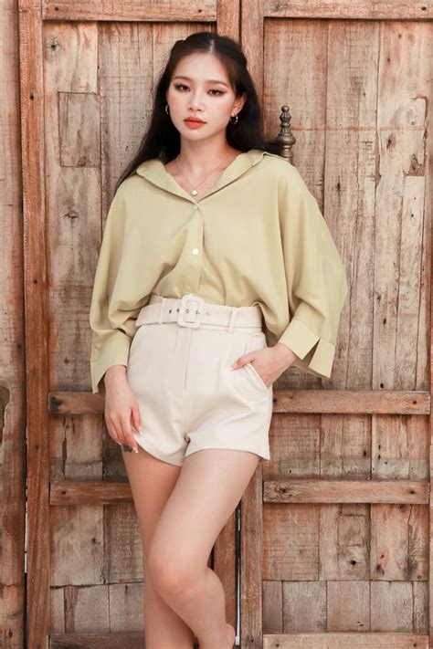 The Style Soiree Bianca Belted Shorts Nude Grey Women S Fashion Bottoms Shorts On Carousell