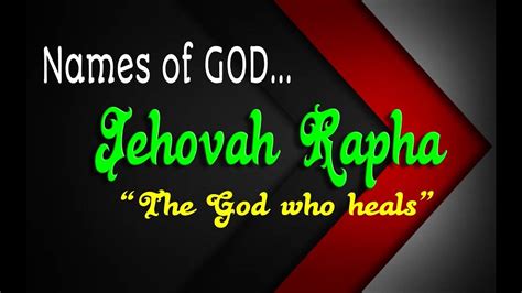 Names Of GOD Jehovah Rapha Bible Lesson YouTube