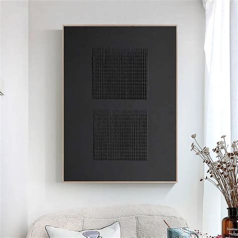 Large Black Abstract Painting Black 3D Minimalist Painting - Etsy