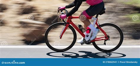 Road Bike Cyclist Man Cycling Athlete On A Race Cycle Stock Image