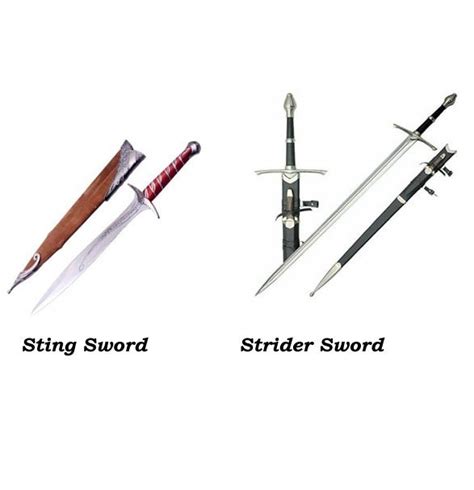 LOTR ANDURIL SWORD + STING SWORD SET OF 2PCS