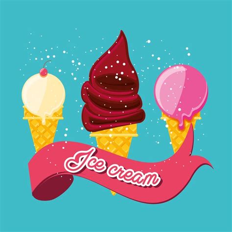 Premium Vector Delicious Ice Cream Cones