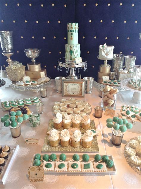 Green And Gold Wedding Emerald Wedding Green And Gold Dessert Table