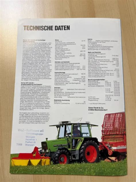 Prospekt Fendt Farmer Ls Lsa Turbo Broch Re Werbung Schlepper