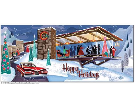 Cool Mid Century Modern House Christmas Cards