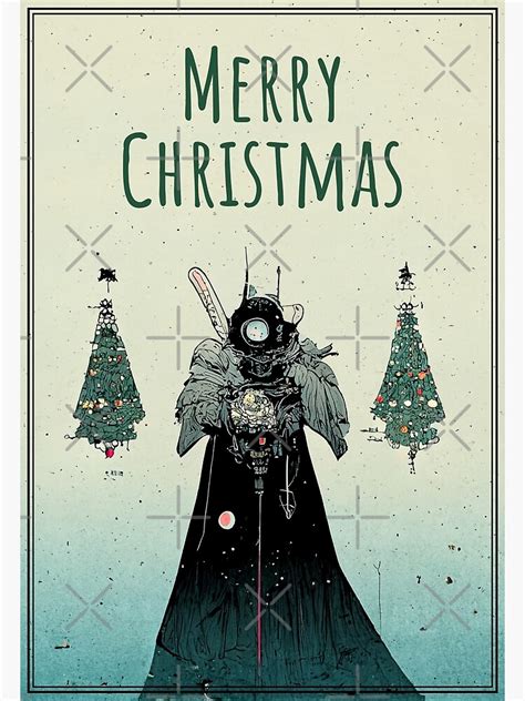 Cyberpunk Dystopian Christmas Greeting Poster For Sale By