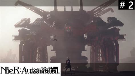 Nier Automata Pc First Boss Battle Buzzsaw 2 Youtube