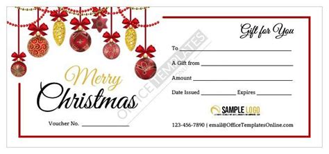 Merry Christmas Gift Certificate Template for MS Word | Gift ...