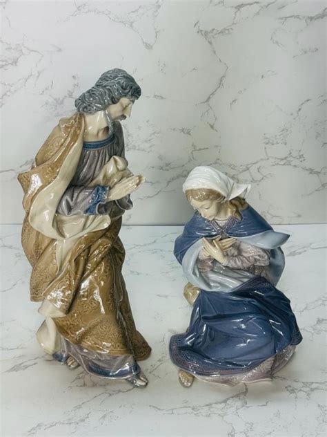 Lladro Virgin Mary Madonna And Saint Joseph Nativity Porcelain Figures Etsy