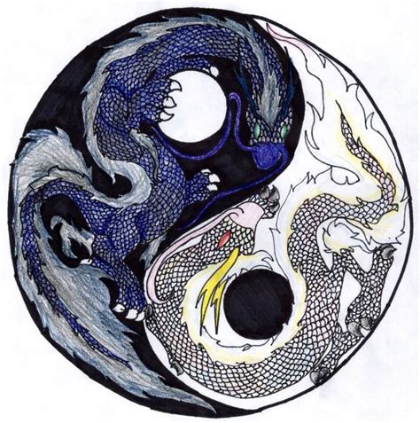 Yin Yang Dragons By Hawkfangor Art Pinterest Yin Yang Dragons