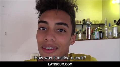 Amateur Latino Twink With Braces Paid To Have Threesome With Two