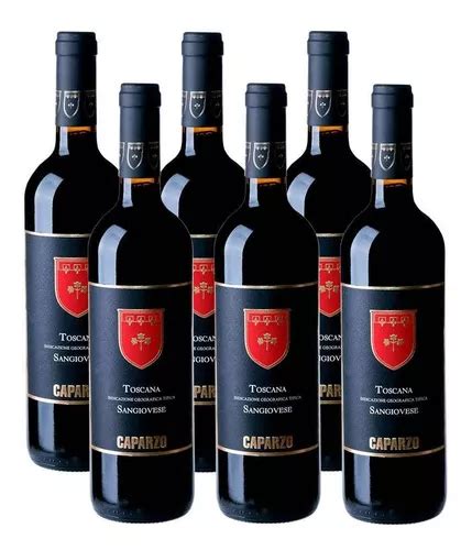 Kit 06 Unidades Vinho Caparzo Sangiovese Igt 750ml Frete grátis