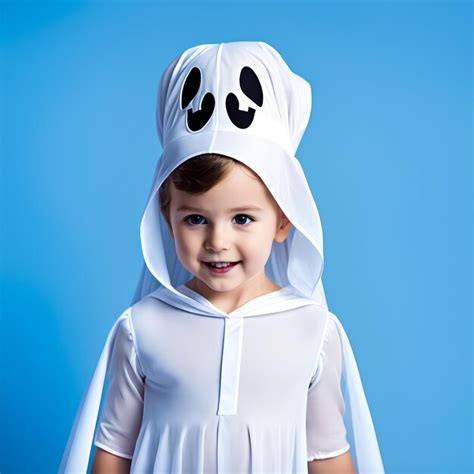 Premium AI Image | Little cute child with white dressed costume