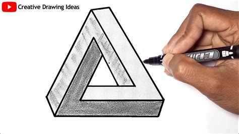 Optical Illusion Drawing Step by Step Easy | How to Draw Triangle Optical Illusion - YouTube