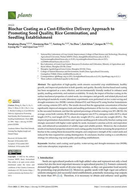 Pdf Biochar Coating As A Cost Effective Delivery Approach To