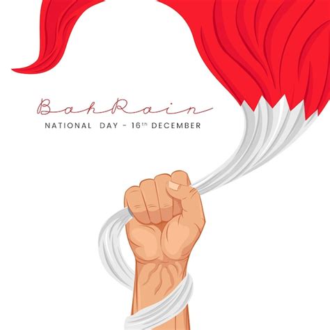 Premium Vector December 16 Happy Bahrain National Day Hand With