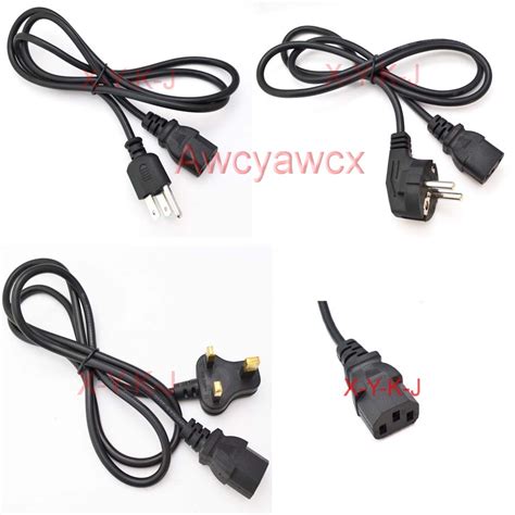 AC Power Adapter To IEC C13 Kettle Lead Cable 2 3 Pin For PC Monitor TV