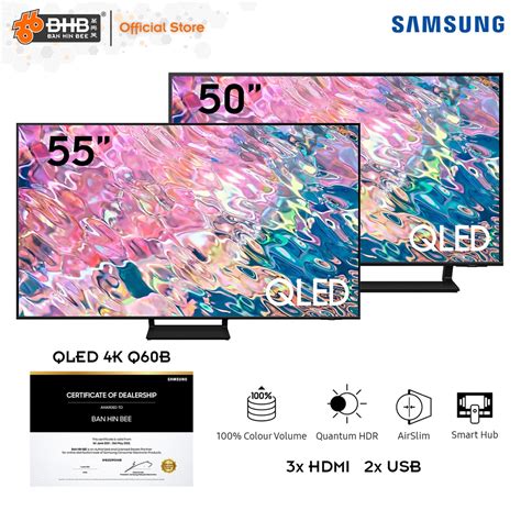 Samsung Qled 4k Q60b Smart Tv With Quantum Hdr And Smart Hub Qa50q60bakxxm 50 Qa55q60bakxxm