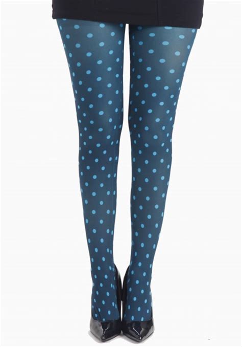 Polka Dot Printed Tights Flo Turquoise Plus Size Bras