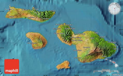 Satellite Map of Maui County