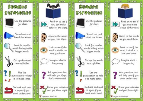 Teacher S Pet Reading Strategy Bookmarks Free Classroom Display