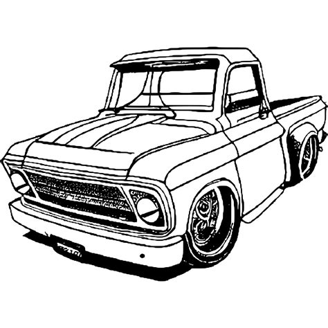 1965 Chevy Stepside Pickup Truck Coloring Page · Creative Fabrica