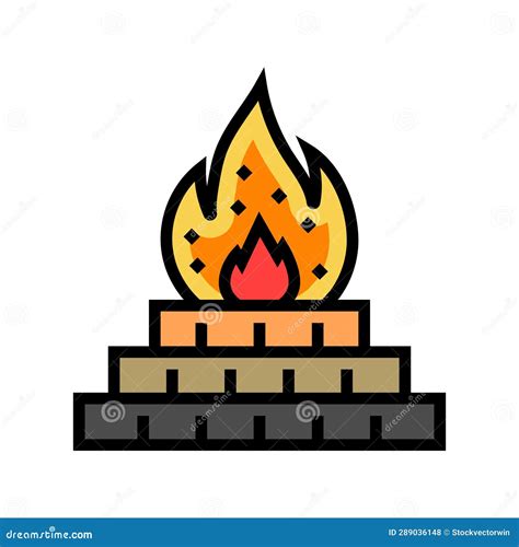 Sacred Fire Agni Color Icon Vector Illustration Stock Illustration