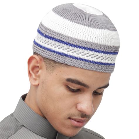 Buy Thekufi Soft White And Grey With Navy Blue Lines Nylon Stretchy