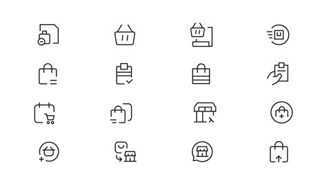 Shopping Icons Set E Commerce Icon Collection Online Shopping Thin