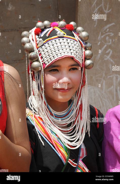 Akha Hill Tribe Girl At Doi Wawee Northern Of Thailand Stock Photo