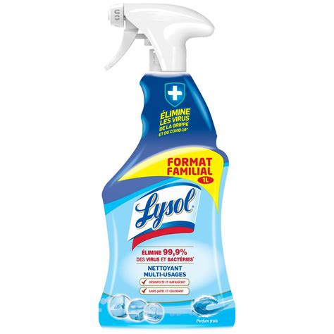 LYSOL Spray nettoyant désinfectant multi usages sans javel 1l pas cher