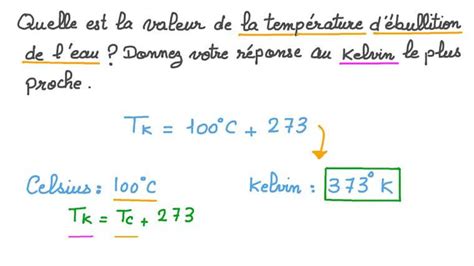 Leçon Échelle De Température Kelvin Nagwa