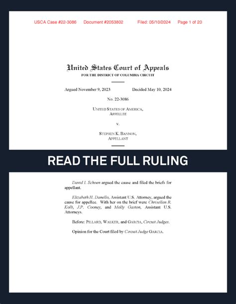 Read The Full Appeals Court Ruling Upholding Steve Bannons Contempt Of