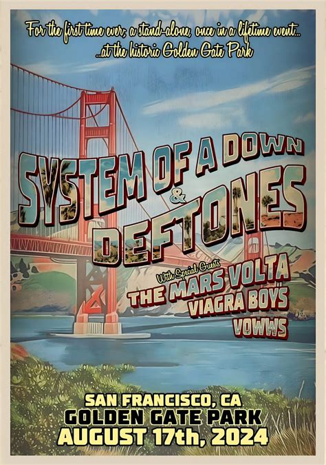 System Of A Down Deftones Summer Tour Poster