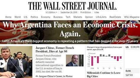 La Clave De La Crisis Para El Wall Street Journal El Problema De Argentina Es Que Gasta Más De