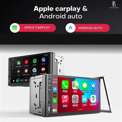 Boscer Autoradio Din Universeel Apple Carplay Android Auto