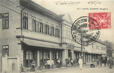 Bangkok SIAM BANGKOK HOTEL EUROPE TIMBRE STAMPS CPA ANIMEE