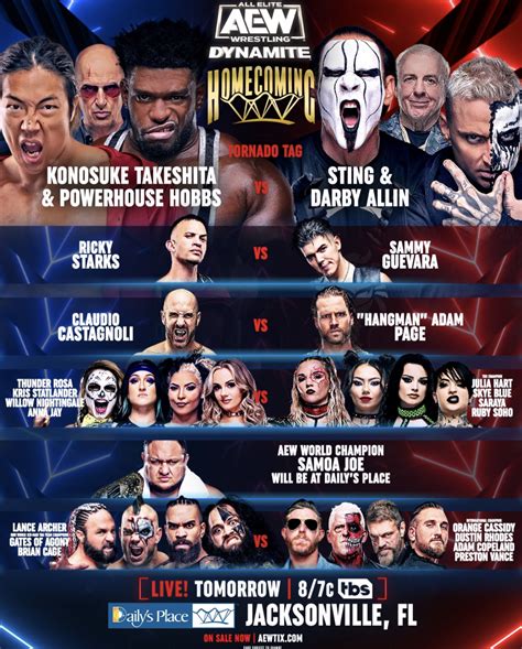 Aew Dynamite 010924 Match Card And Preview