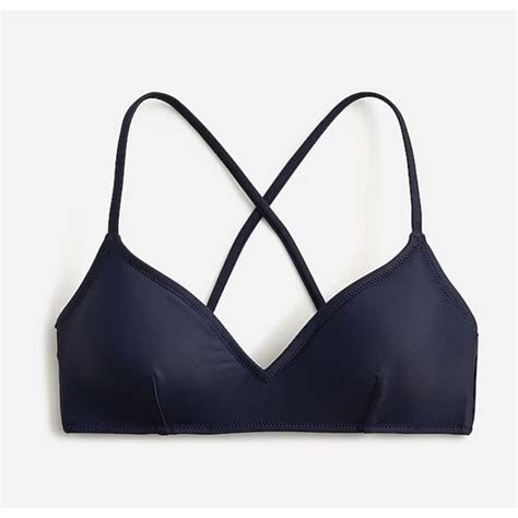 J Crew Swim J Crew Size Xsmall Cross Back French Bikini Top Navy