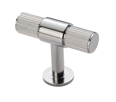 Carlisle Brass Fingertip Lines T Bar Cupboard Knob Polished Chrome