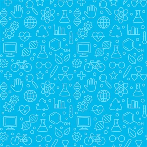 Premium Vector Seamless Science Pattern Hand Drawn Science Doodles