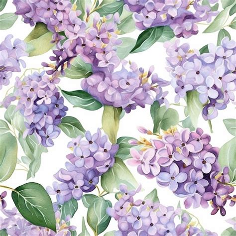 Premium Ai Image A Seamless Pattern With Lilac Flowers